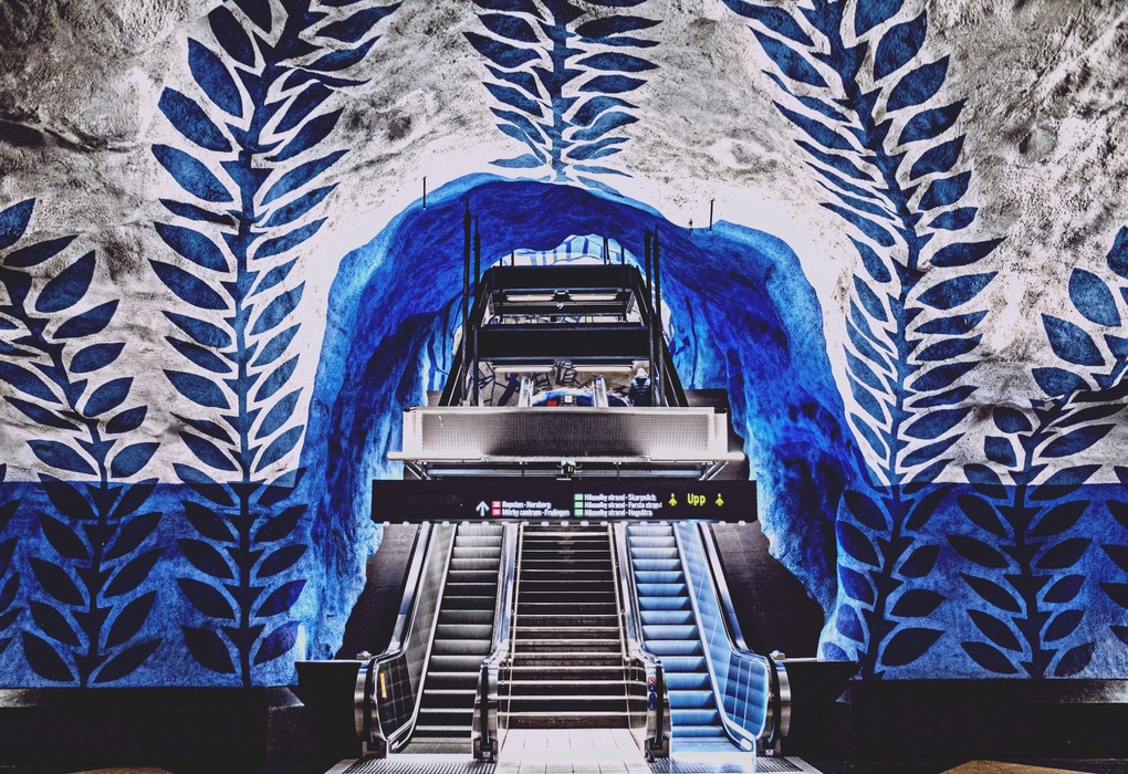 An escalator at Stockholm central station image